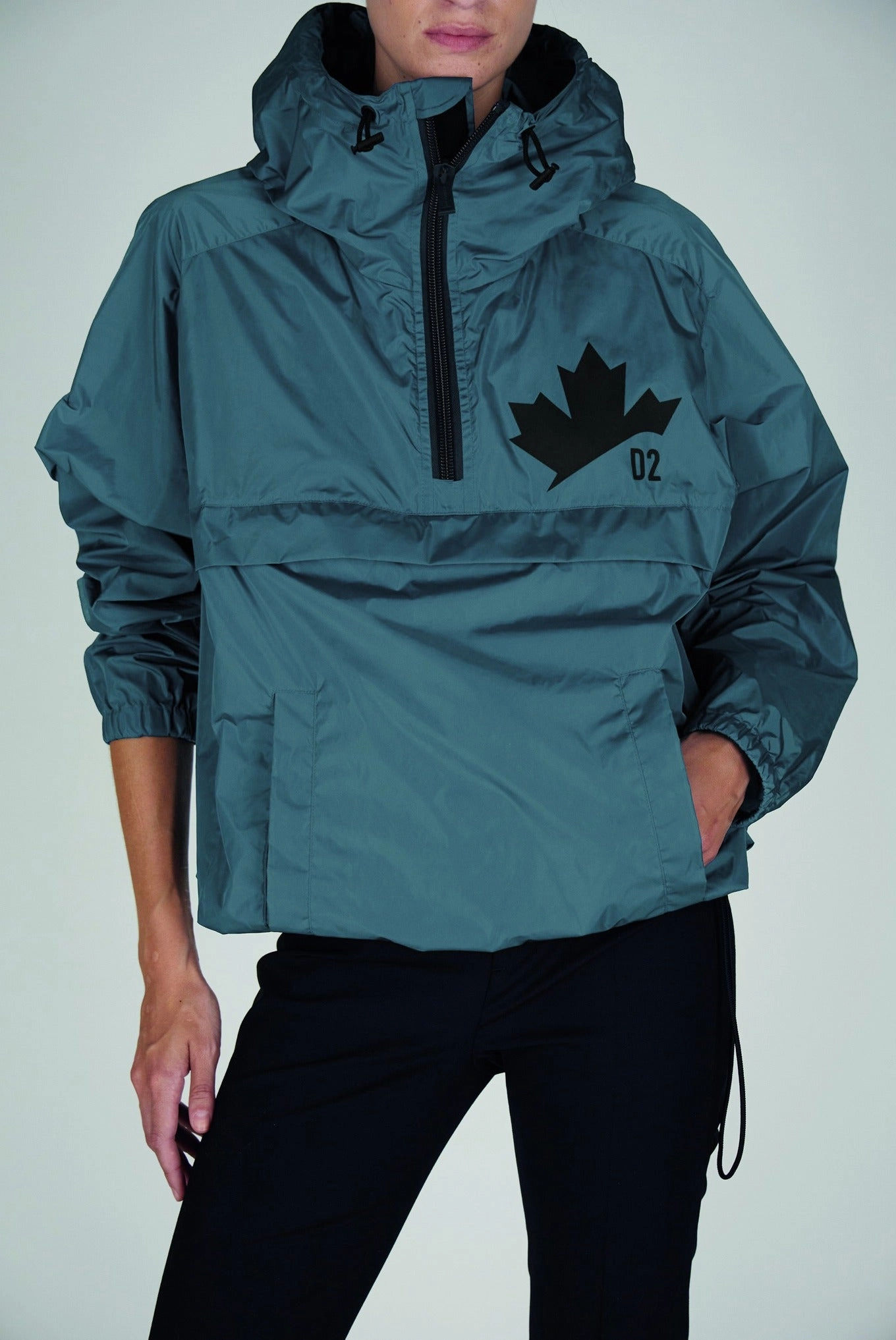 Dsquared2 Logo Printed Hooded Windbreaker