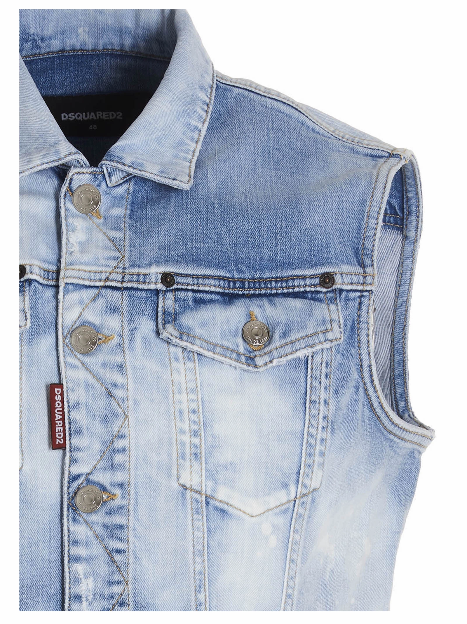 Dsquared2 Sleeveless Buttoned Denim Vest