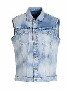 Dsquared2 Sleeveless Buttoned Denim Vest