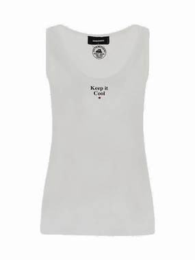 Dsquared2 Slogan Print Scoop Neck Tank Top
