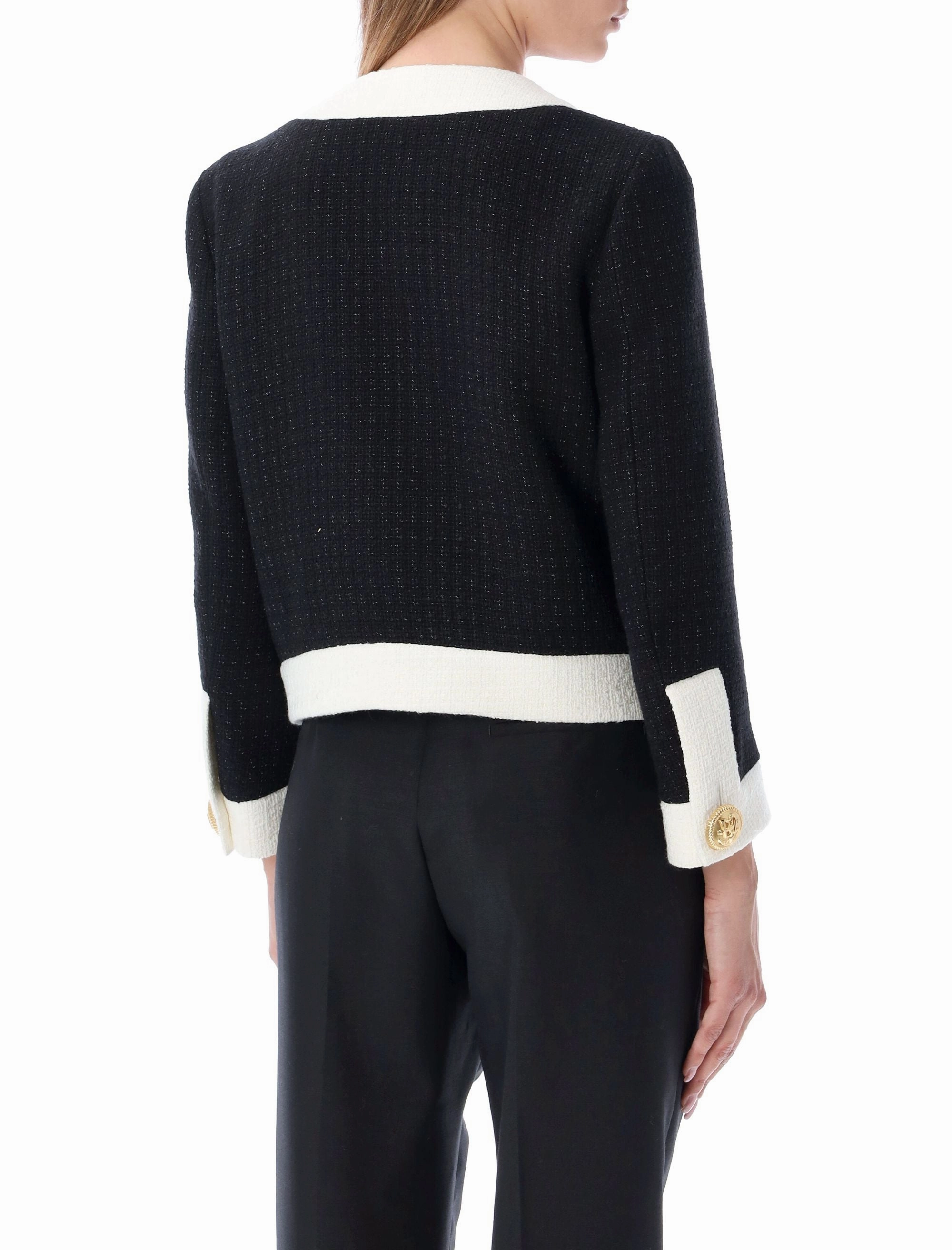 Dsquared2 Tweed Button-Up Boxy Jacket