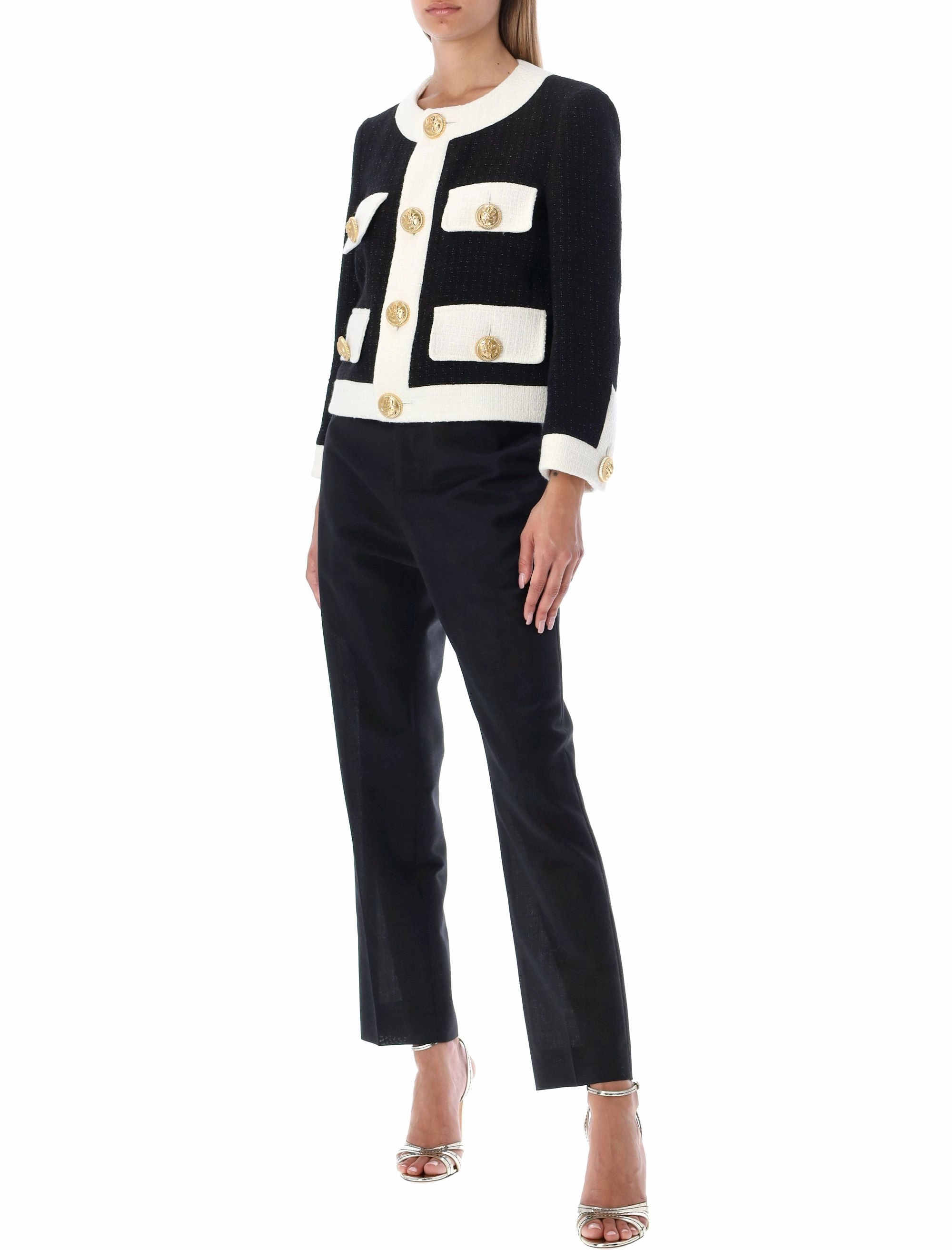 Dsquared2 Tweed Button-Up Boxy Jacket