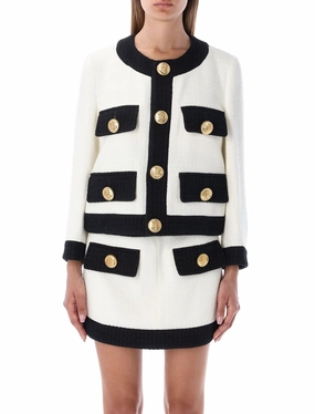 Dsquared2 Tweed Button-Up Boxy Jacket