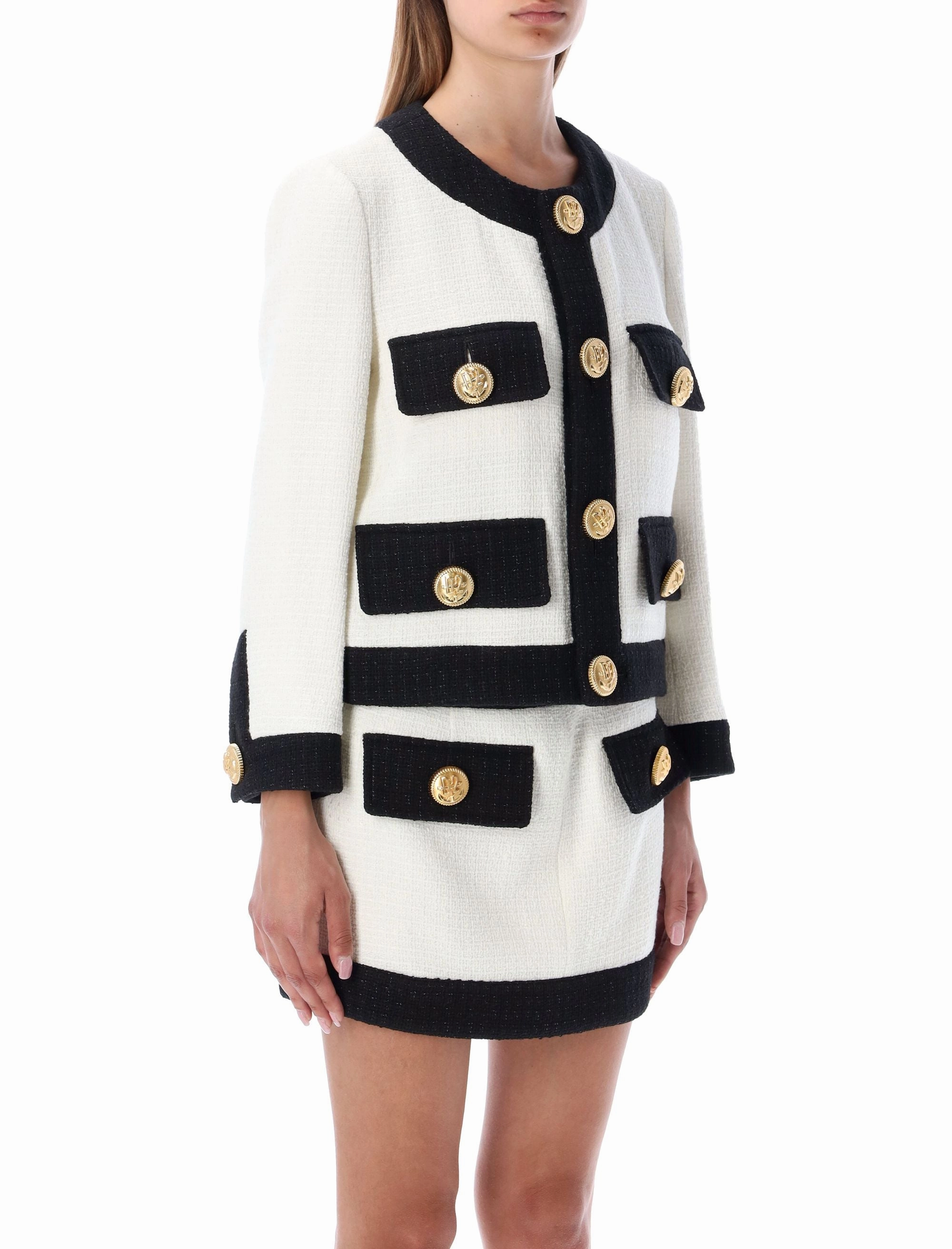 Dsquared2 Tweed Button-Up Boxy Jacket