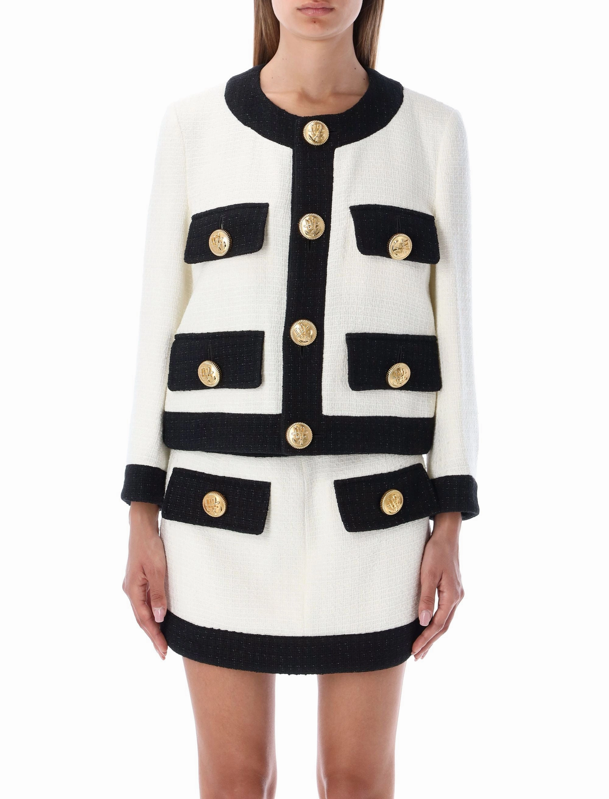 Dsquared2 Tweed Button-Up Boxy Jacket