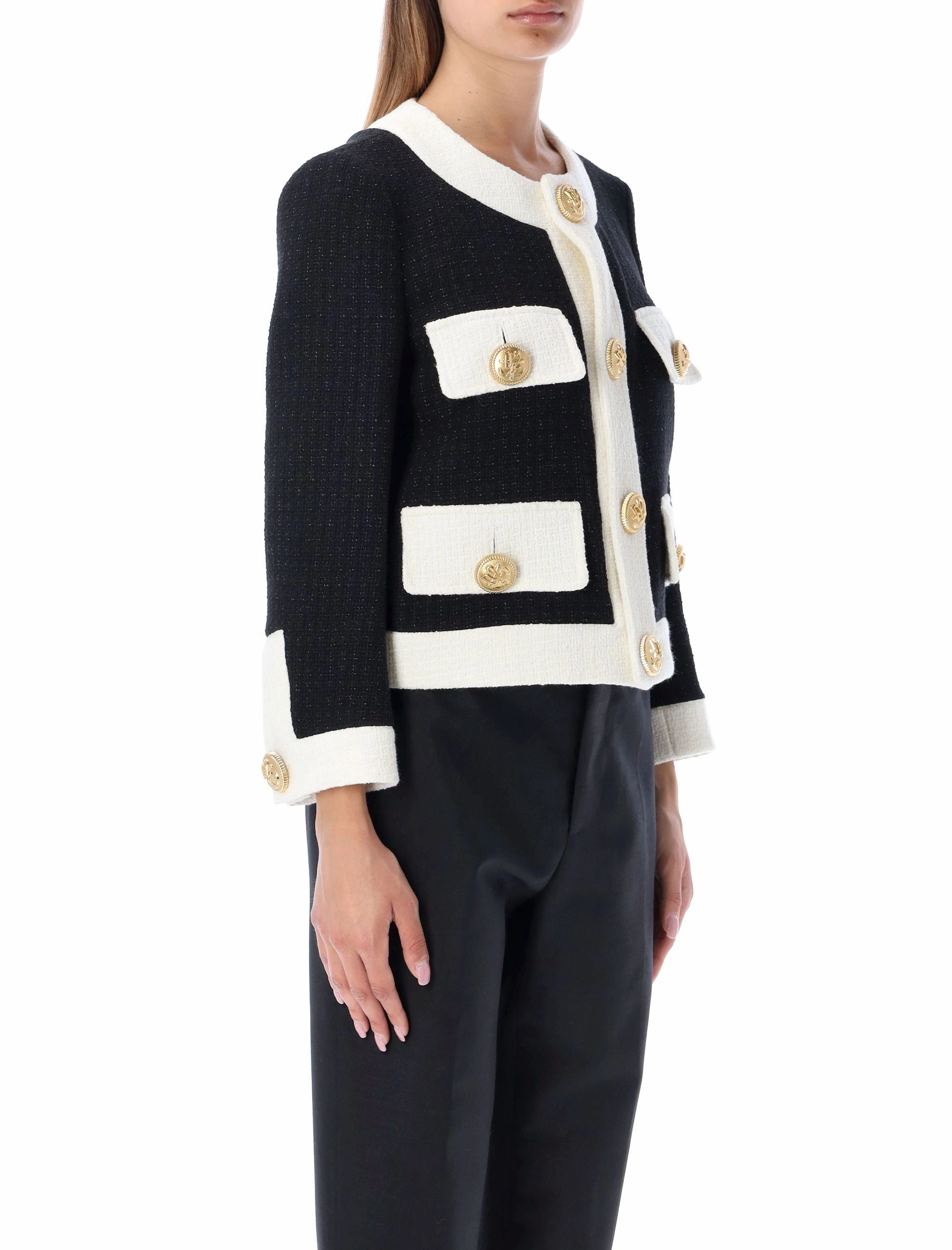 Dsquared2 Tweed Button-Up Boxy Jacket