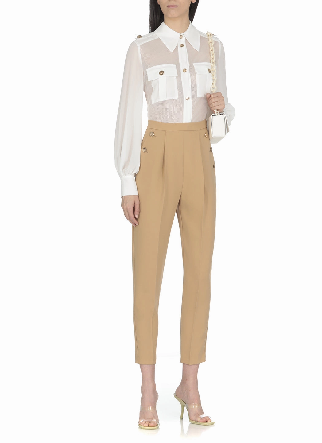 Elisabetta Franchi Button-Detailed Slit Pants