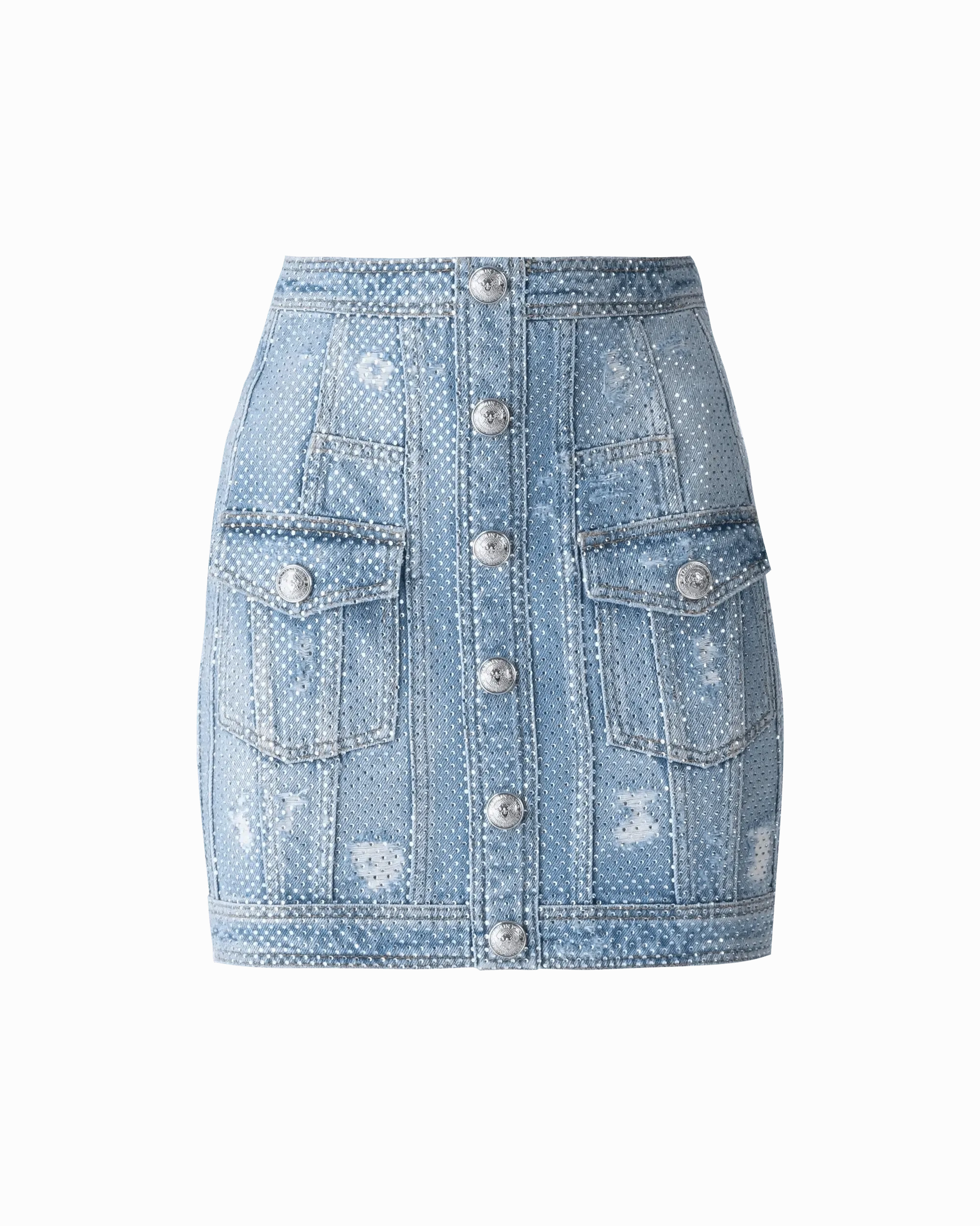 Embellished Denim Skirt