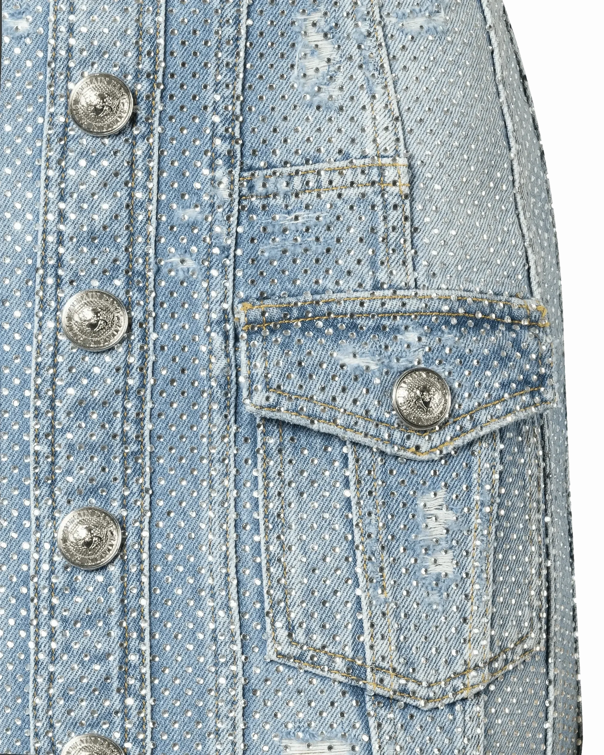 Embellished Denim Skirt