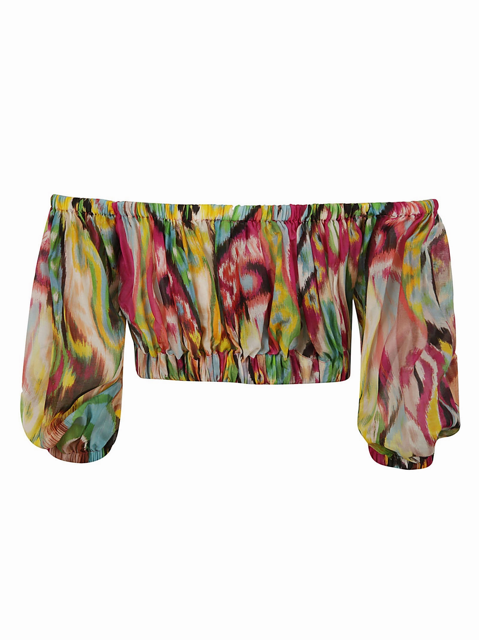 Etro Graphic Printed Off-Shoulder Cropped Top