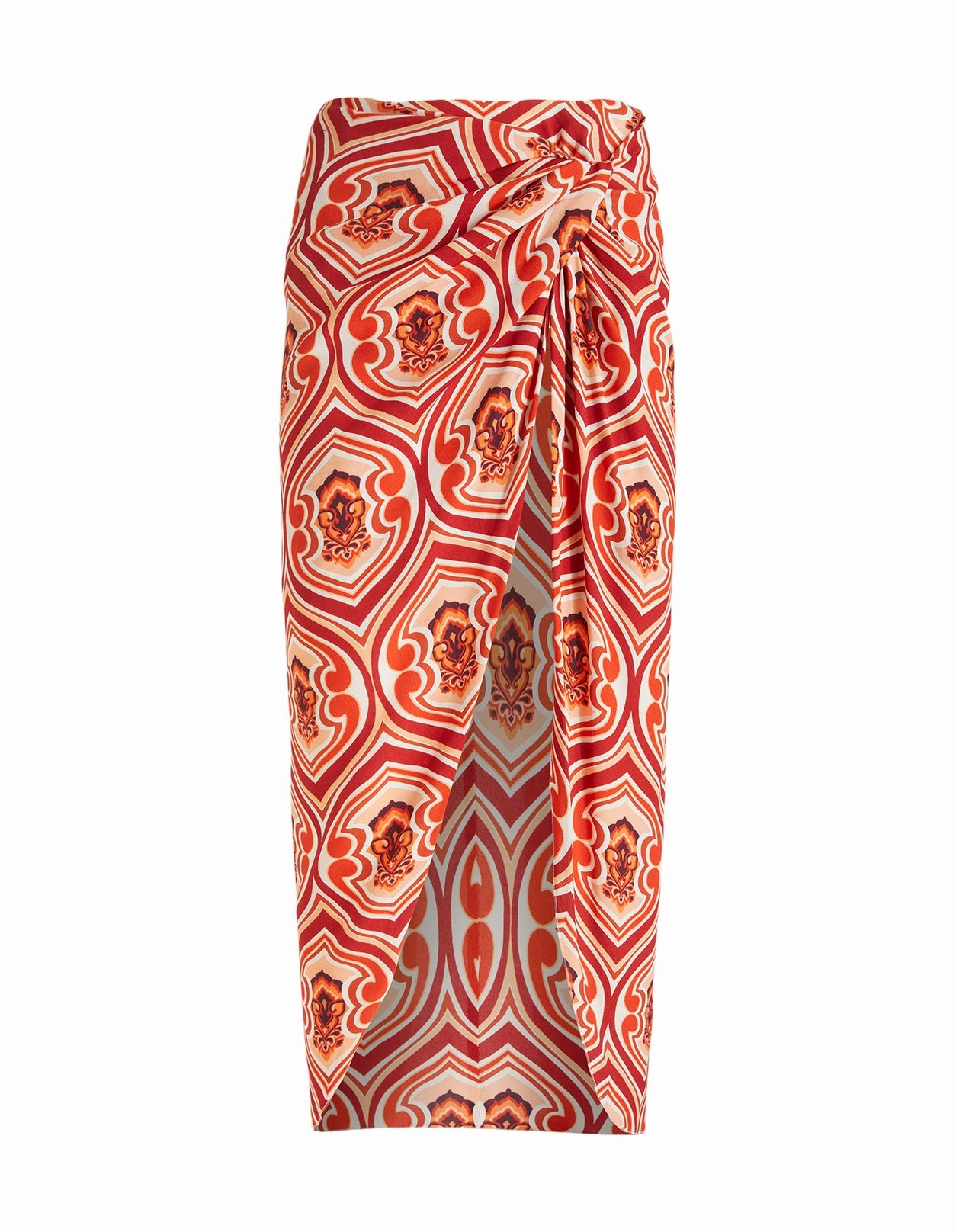 Etro Graphic Printed Ruched Sarong Skirt