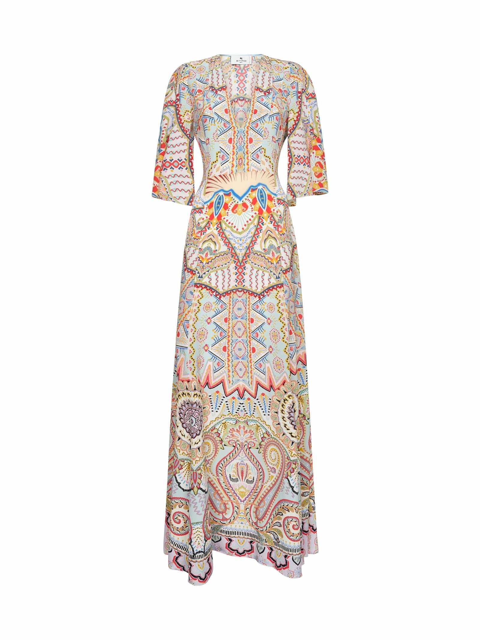 Etro Printed V-Neck Maxi Dress