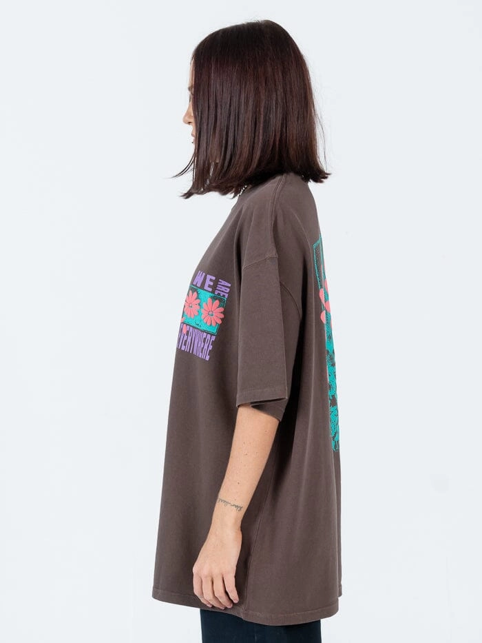 Everywhere Oversize Heavyweight Tee - Choc Brown Overdye