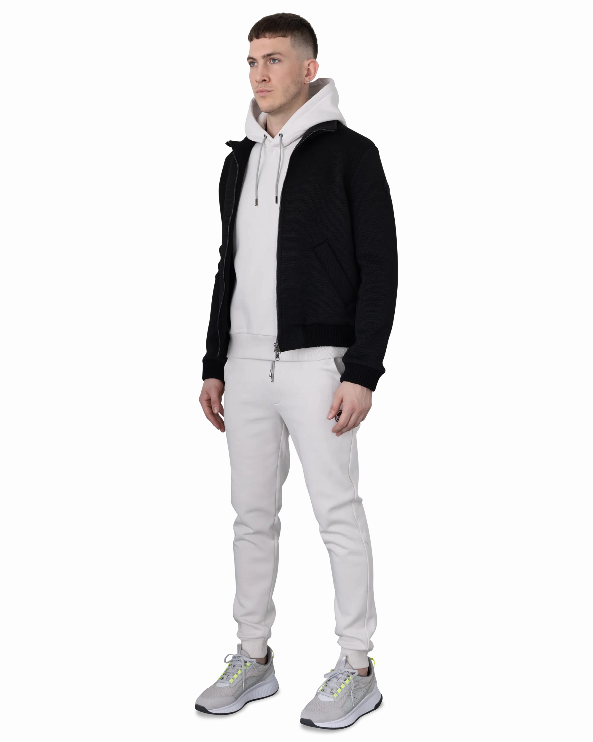 Evidence Honeycomb-Effect Knit Bomber Jacket