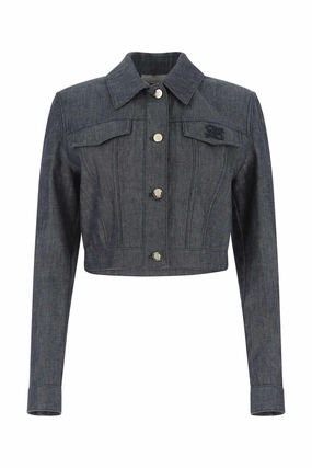 Fendi FF Karligraphy Buttoned Cropped Denim Jacket