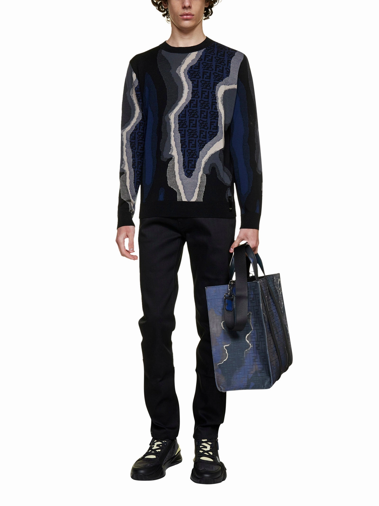 Fendi Graphic Logo Printed Sweater