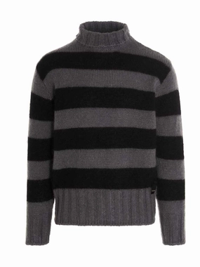 Fendi Striped High-Neck Knit Jumper