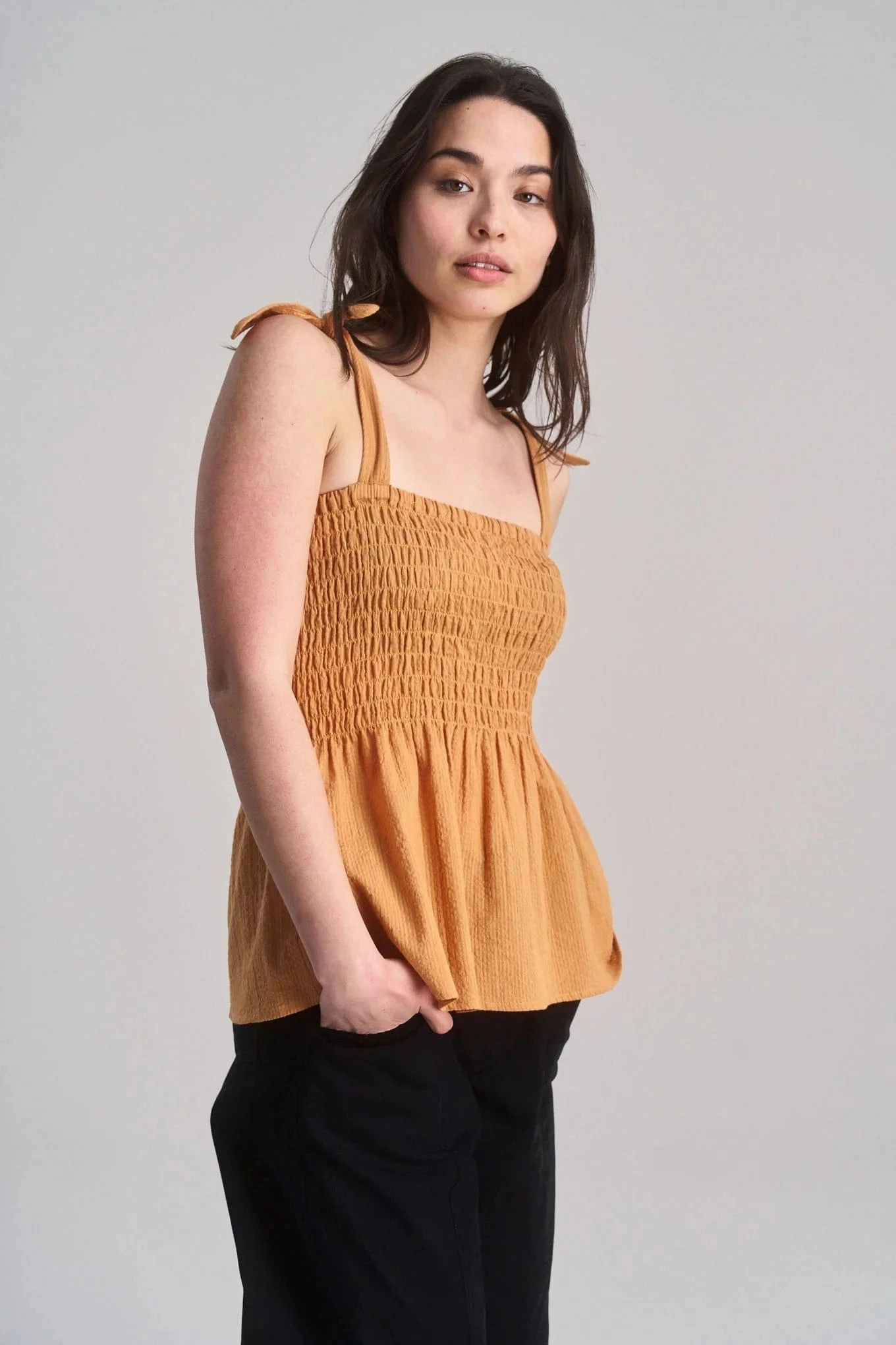 Gaia Women's Cheesecloth Vest | Orange