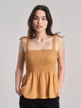 Gaia Women's Cheesecloth Vest | Orange