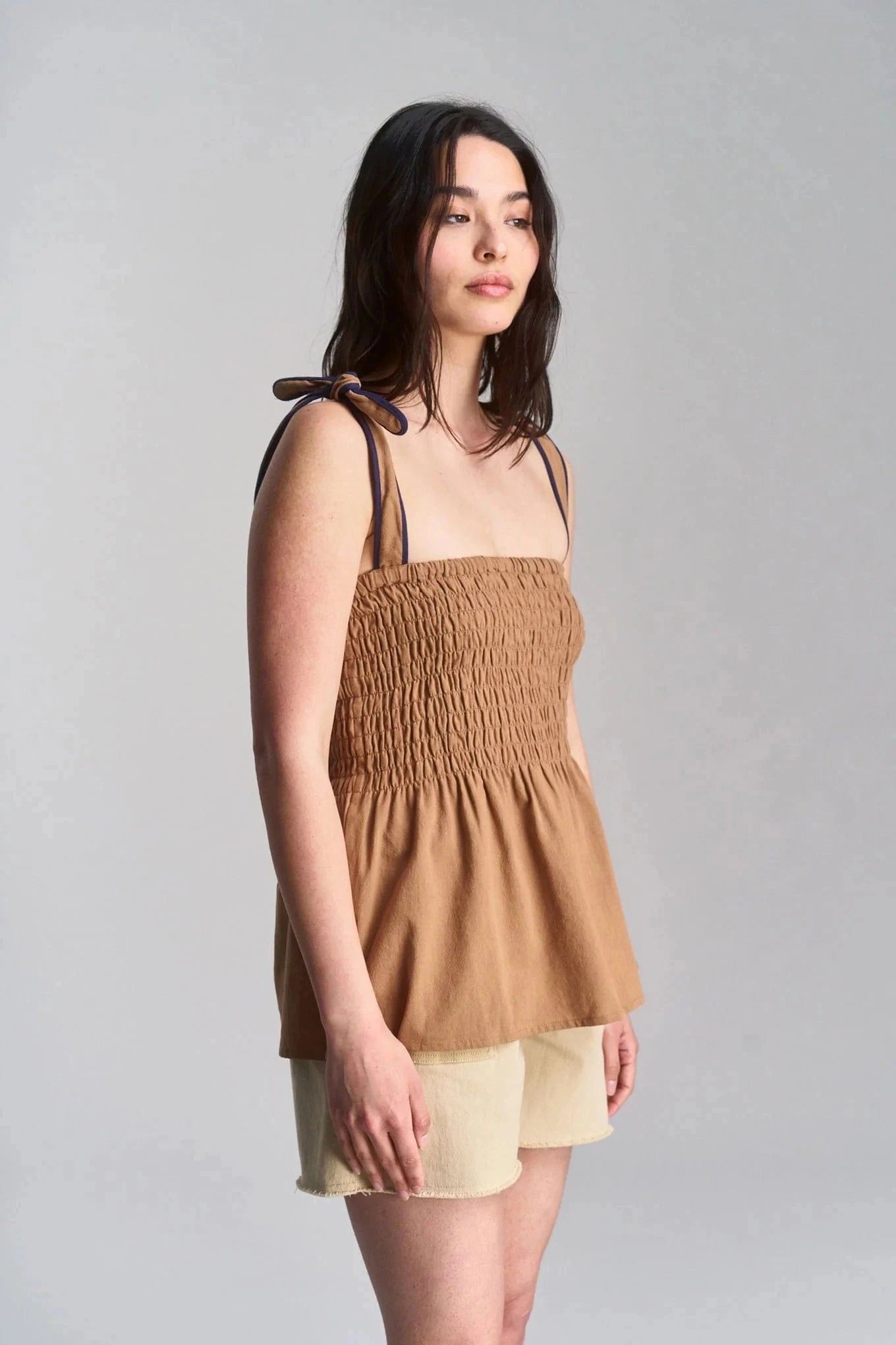 Gaia Women's Cheesecloth Vest | Tan