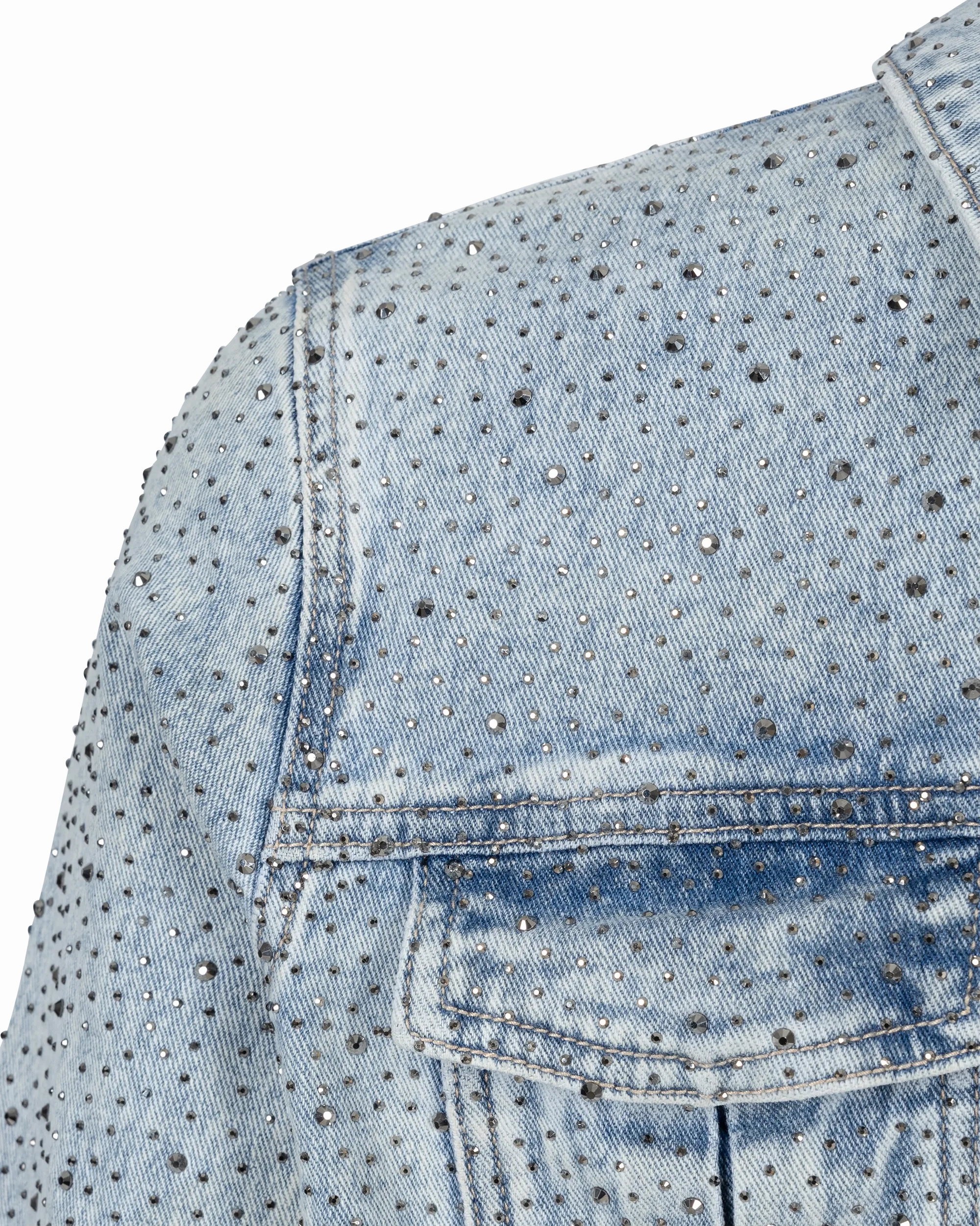 Generation Love Leona Crystal Denim Blazer