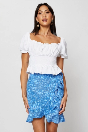 Geo Print Wrap Skirt Mini