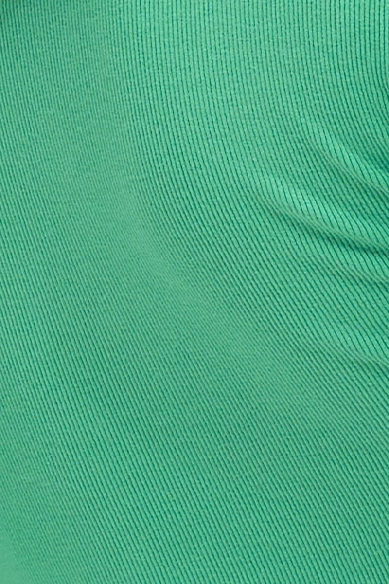 Green Asymmetric Top Ribbed