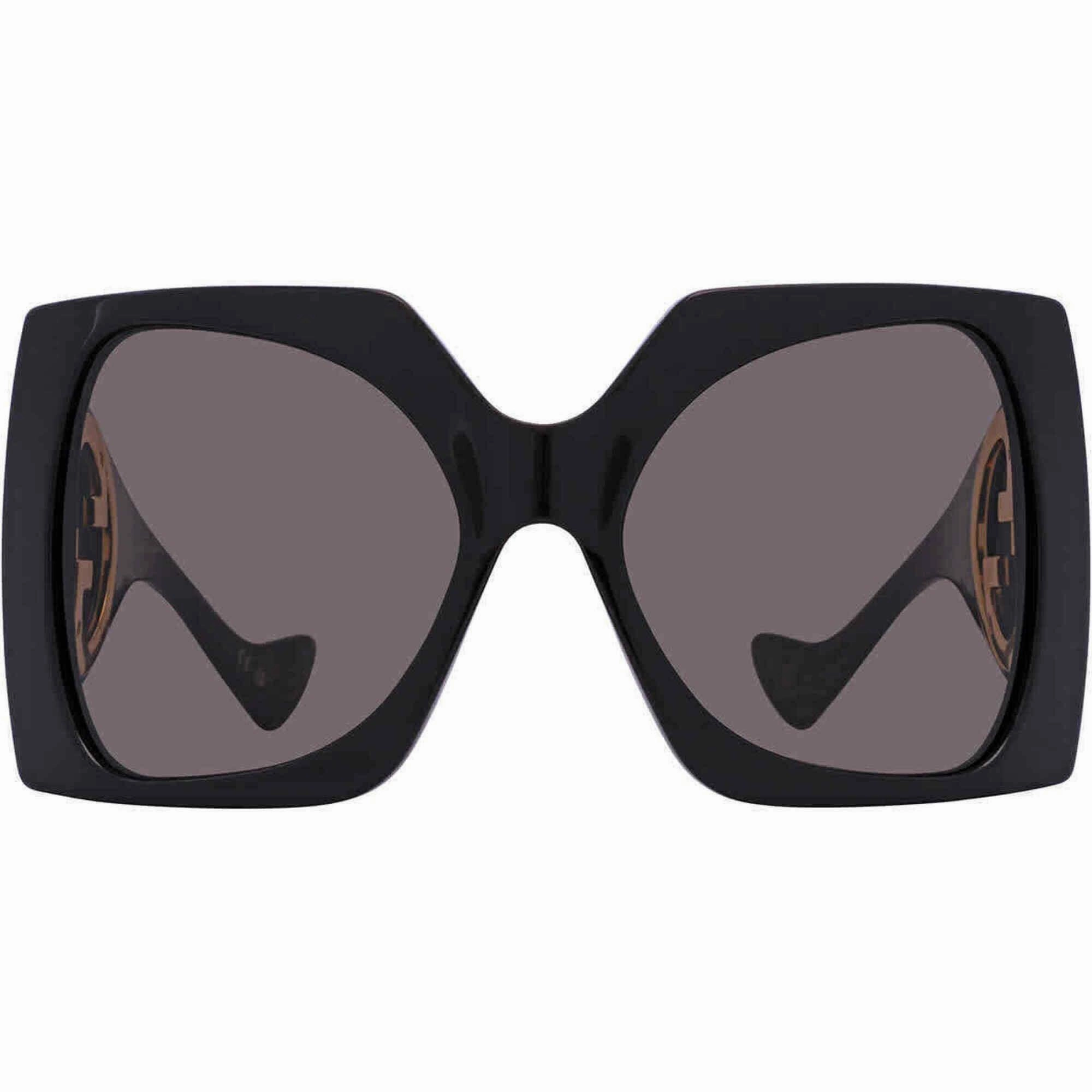 Gucci Women's Sunglasses - Black Recycled Acetate Wrap Frame Grey Lens | GG1255S 001
