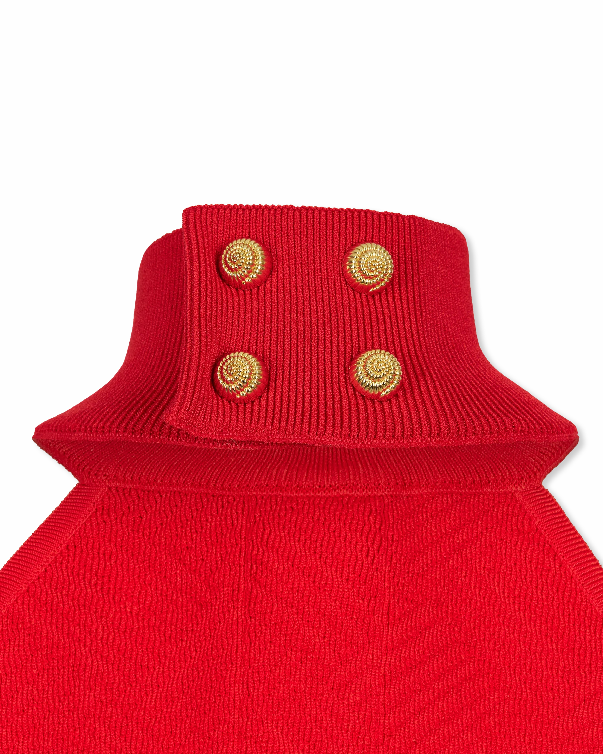 Halterneck Button Knit Mini Dress