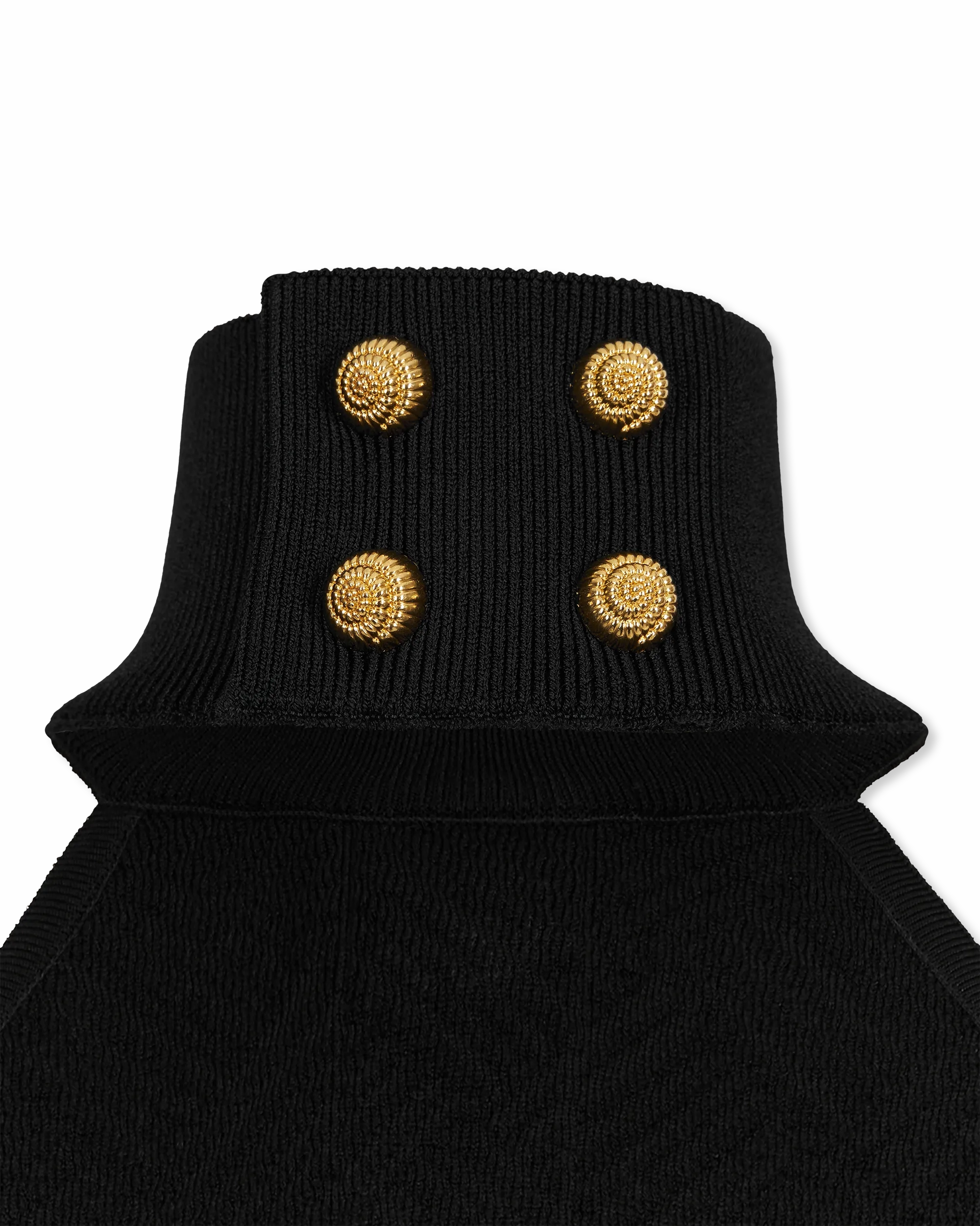 Halterneck Button Knit Mini Dress