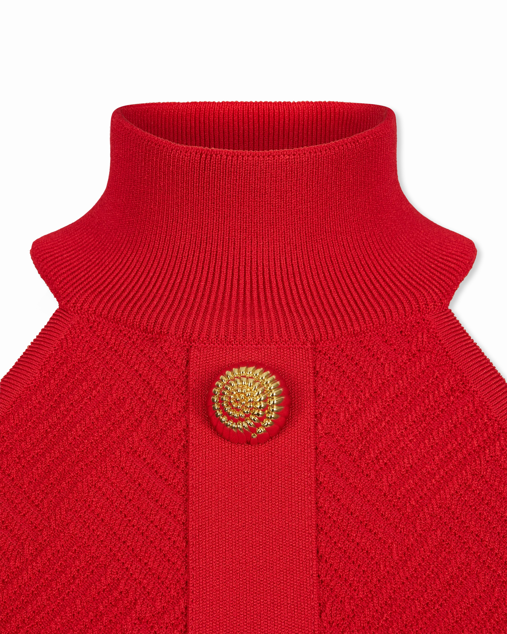 Halterneck Button Knit Mini Dress