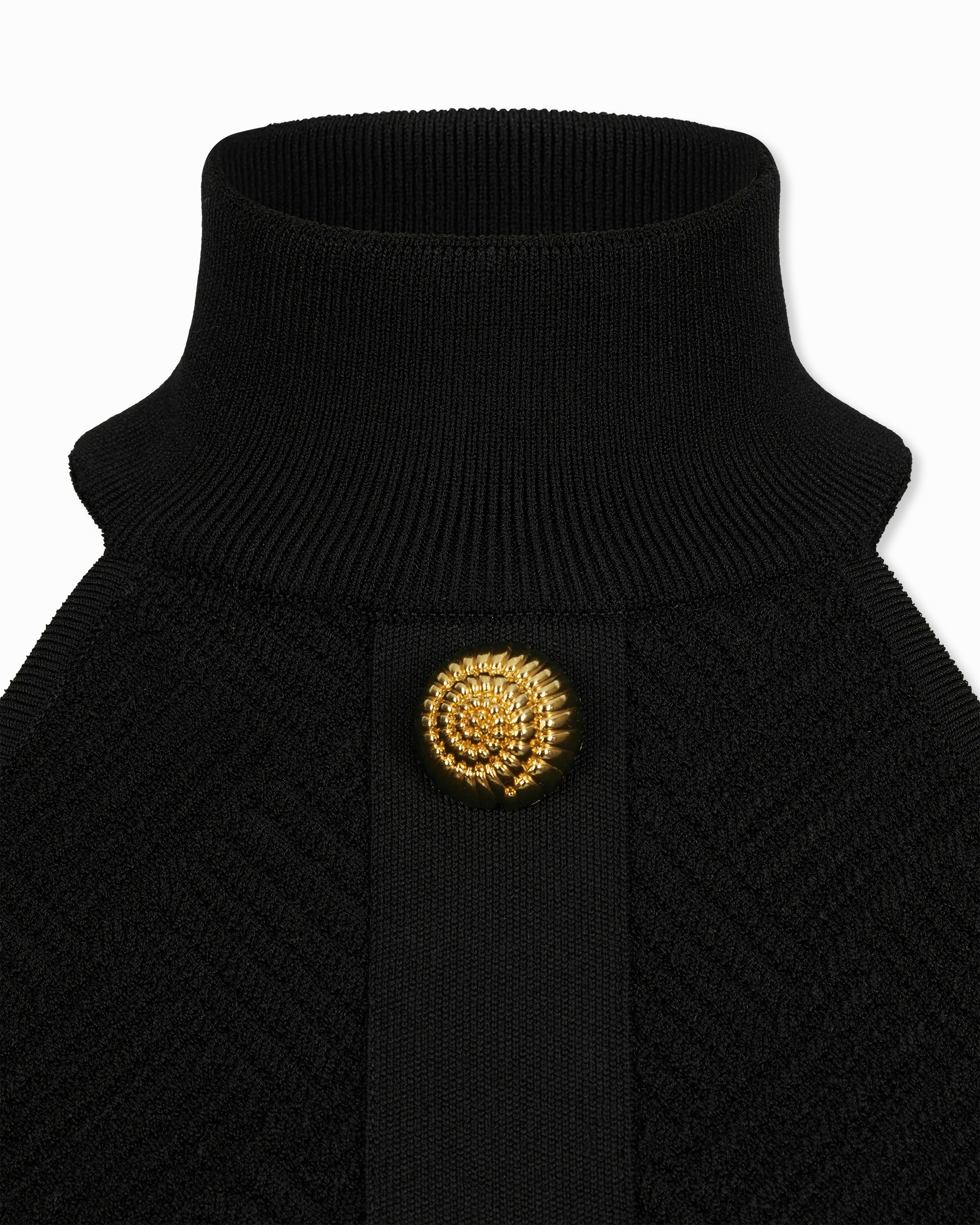 Halterneck Button Knit Mini Dress