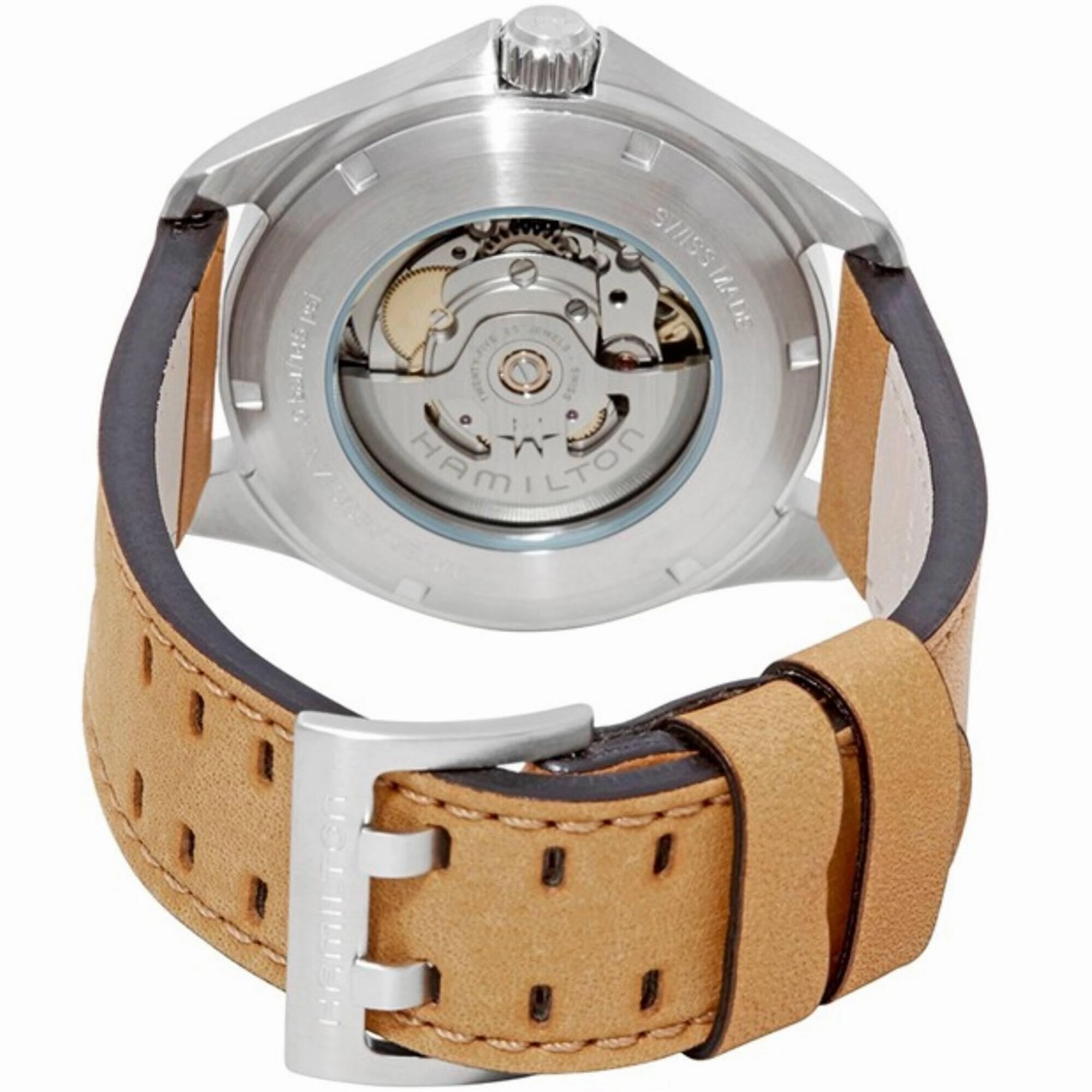 Hamilton Men's Watch - Khaki Aviation Day Date Auto Brown Leather Strap | H64645531