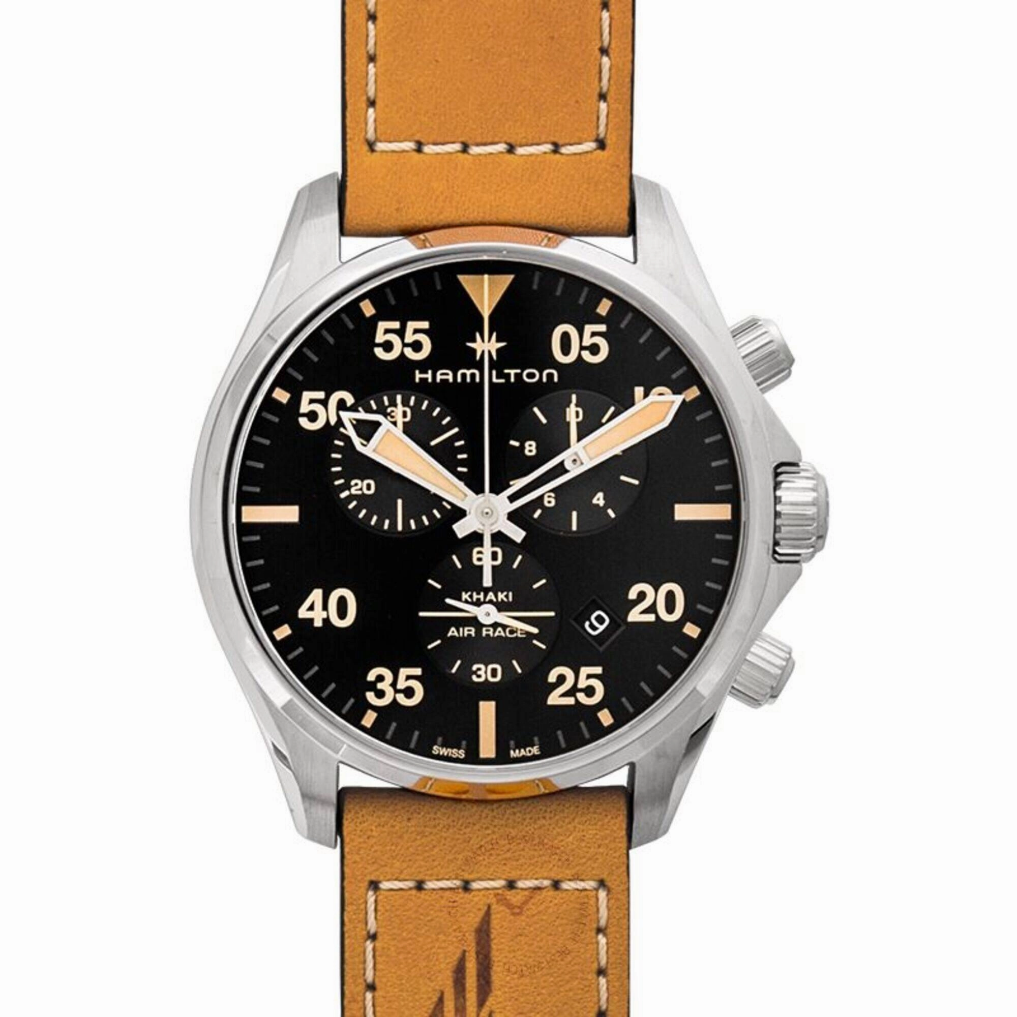 Hamilton Men's Watch - Khaki Aviation Pilot Quartz Brown Leather Strap | H76722531