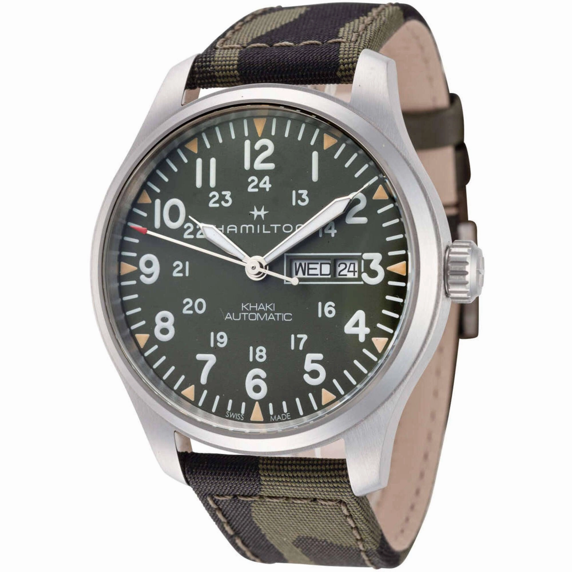 Hamilton Men's Watch - Khaki Field Automatic Green Dial Textile Strap | H70535061