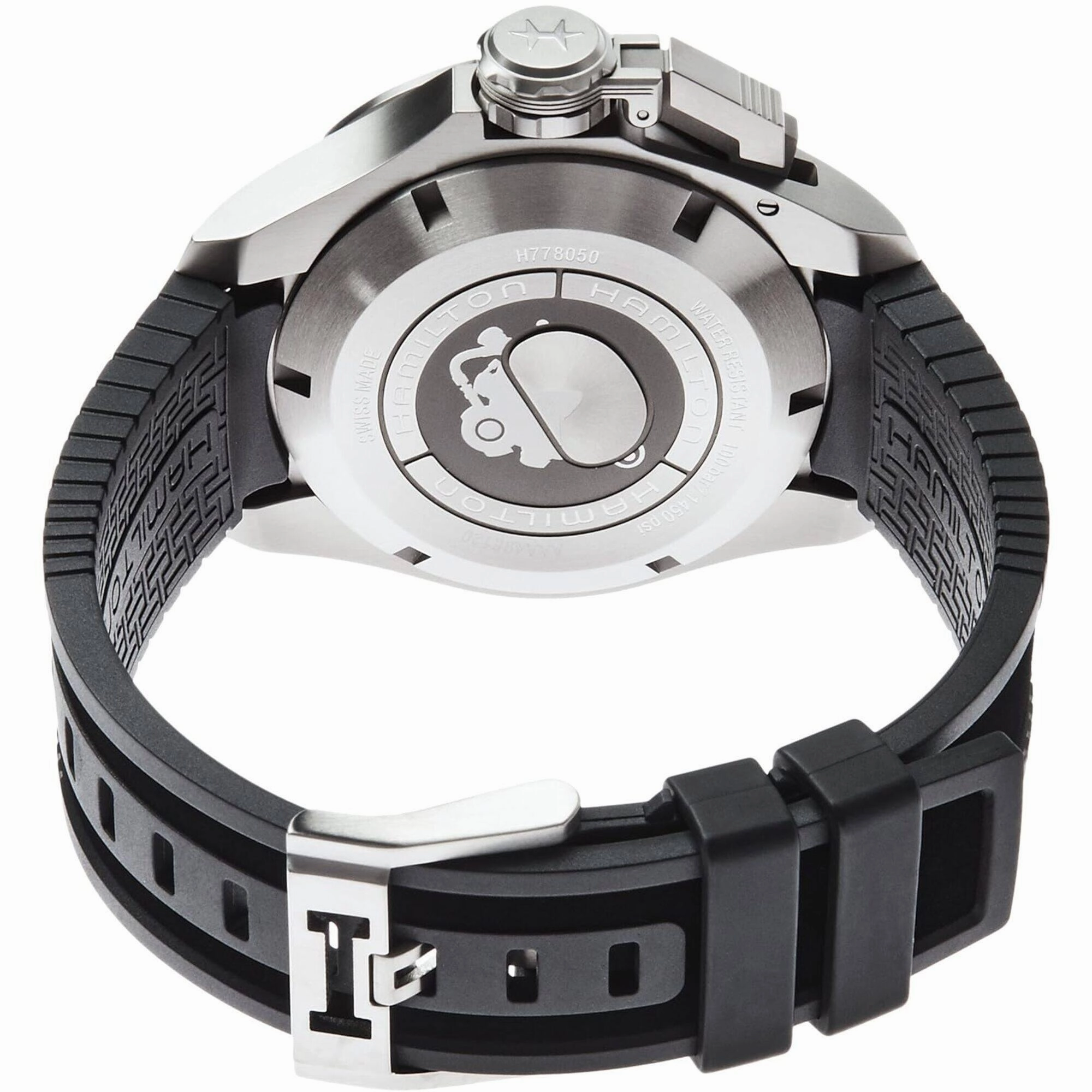 Hamilton Men's Watch - Khaki Navy Frogman Automatic Black Rubber Strap | H77805335