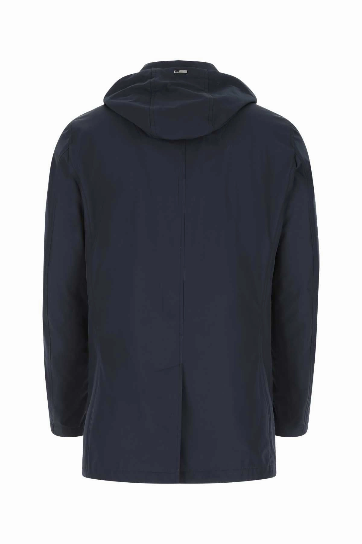 Herno Drawstring Collar Button Up Overcoat