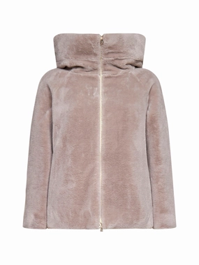 Herno High-Neck Faux Fur Jacket