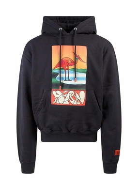 Heron Preston Graphic Printed Drawstring Hoodie