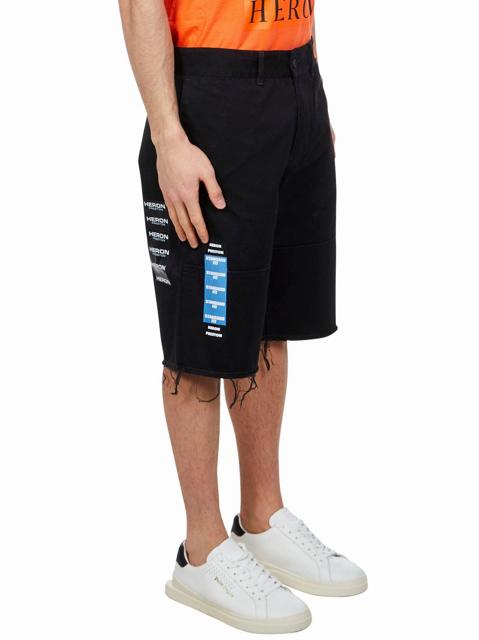 Heron Preston Logo Printed Denim Shorts