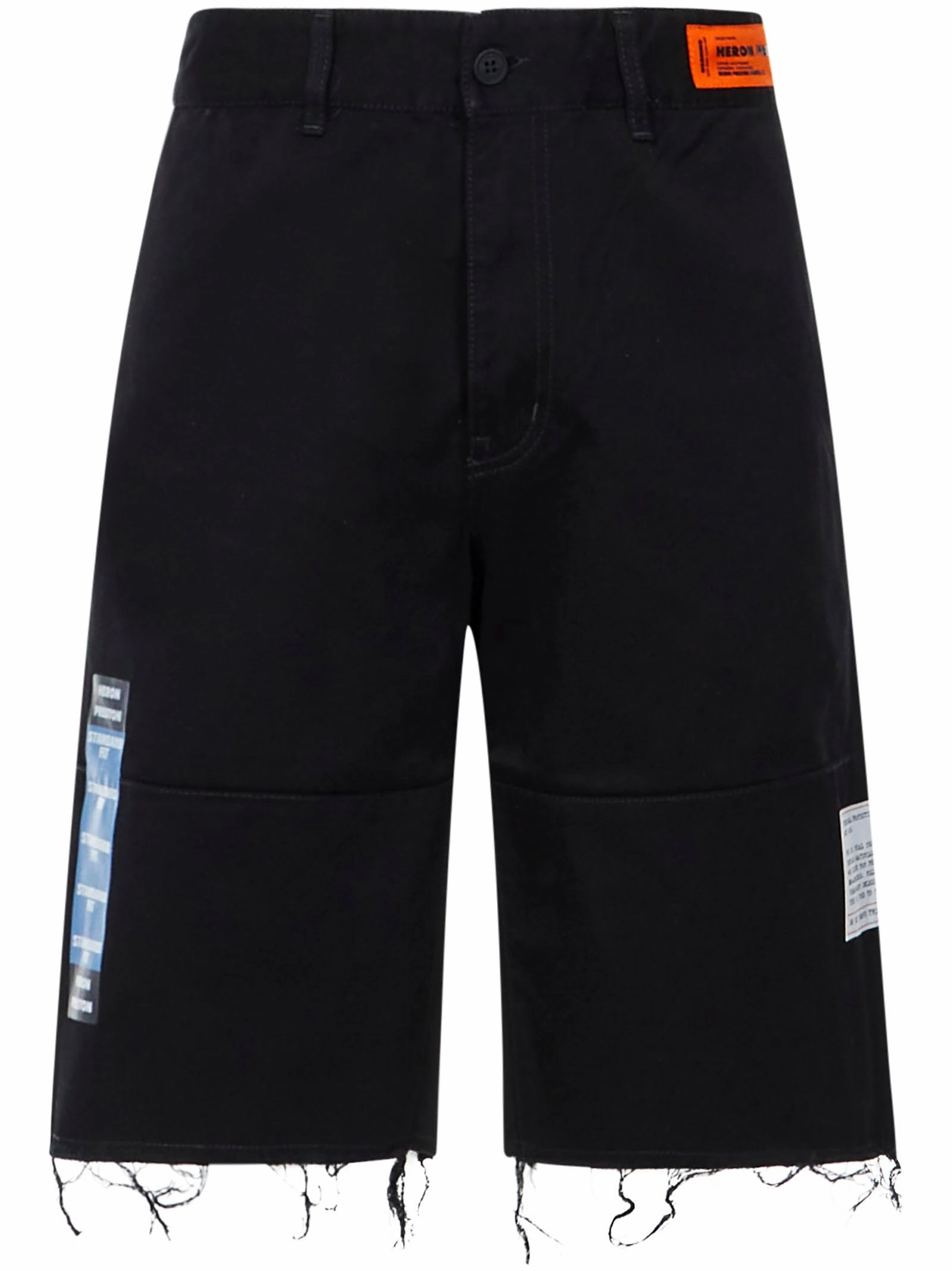 Heron Preston Logo Printed Denim Shorts