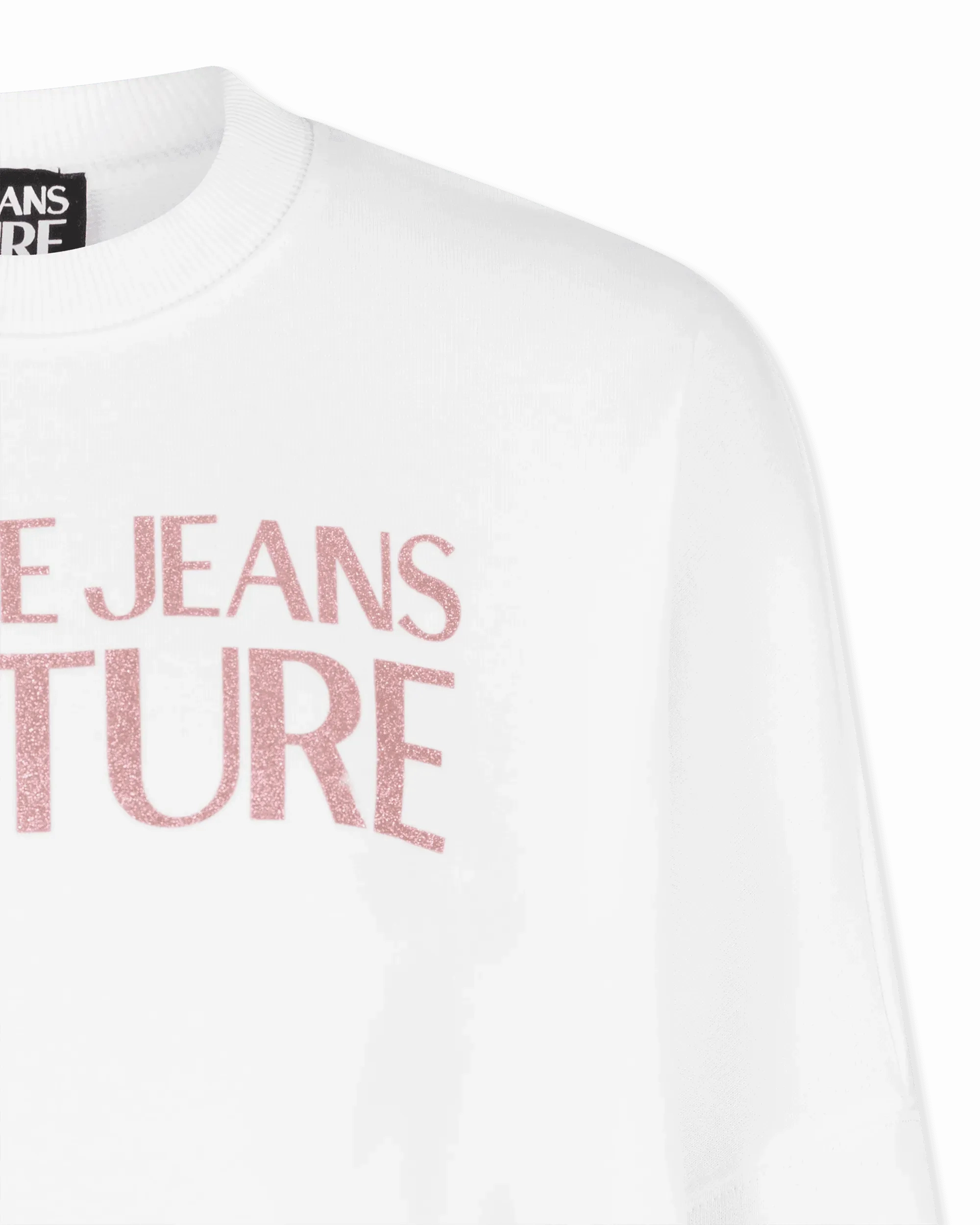 High-Low Hem Institutional Logo Print Sweatshirt
