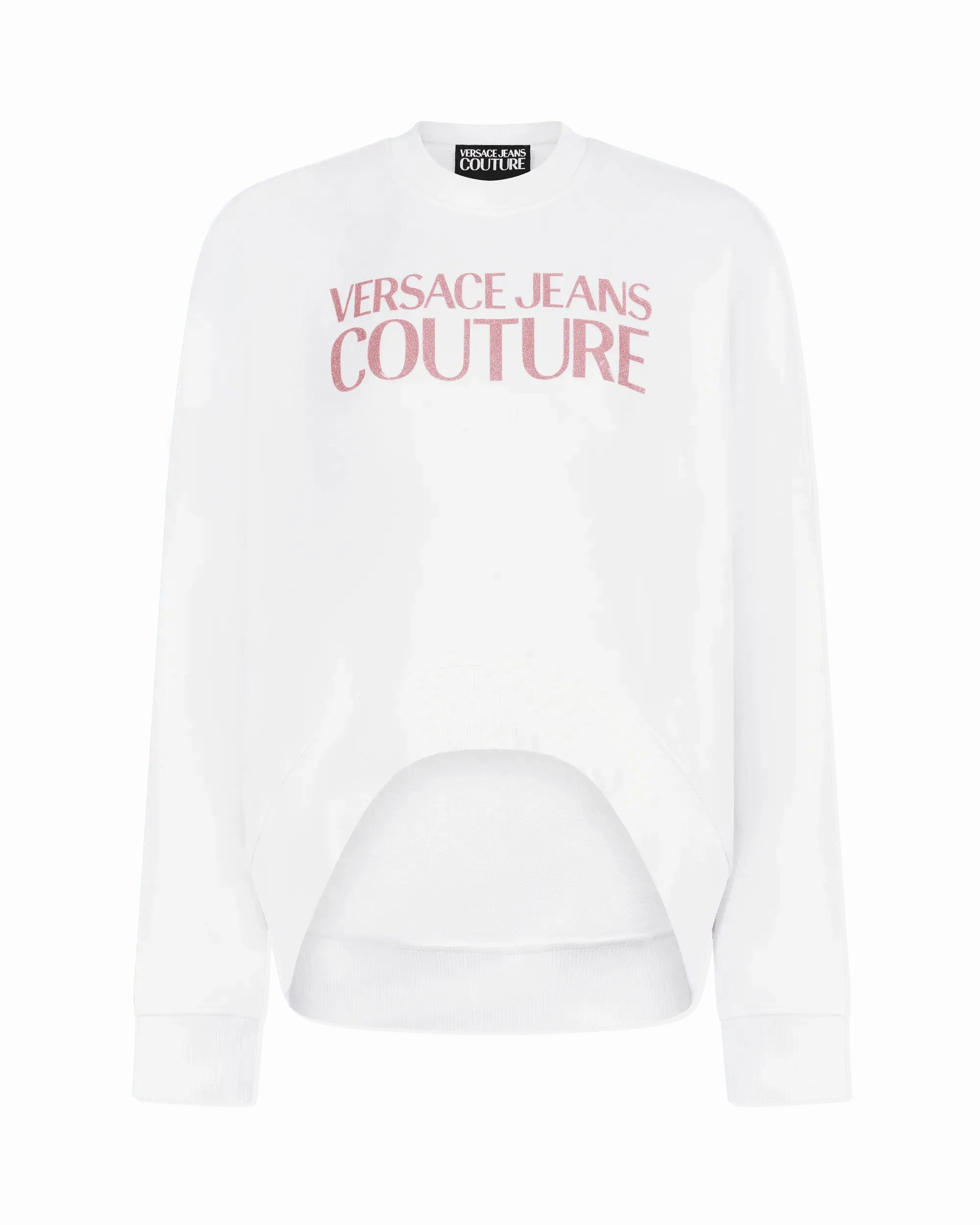 High-Low Hem Institutional Logo Print Sweatshirt