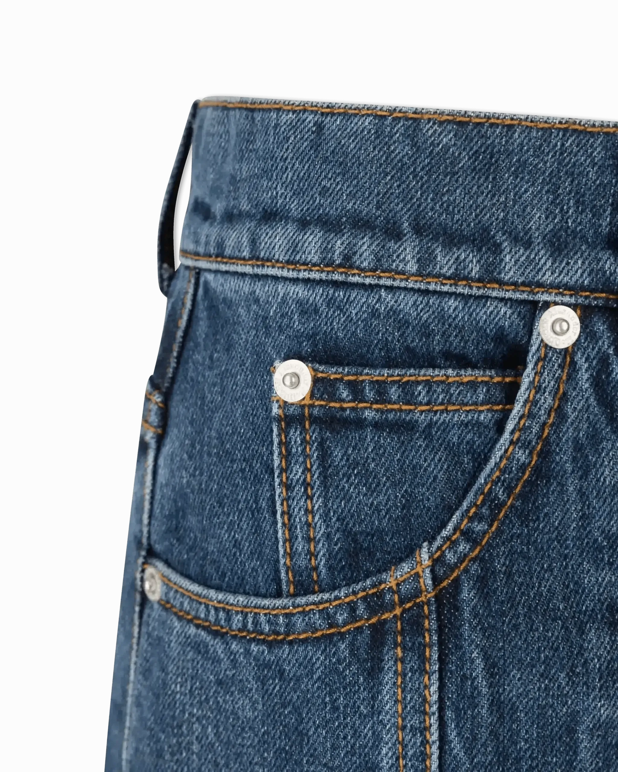 High-Low Organic Denim Midi Skirt
