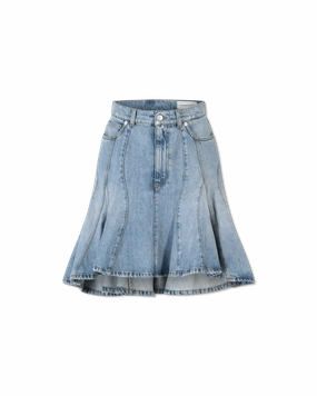 High-Low Organic Denim Skirt