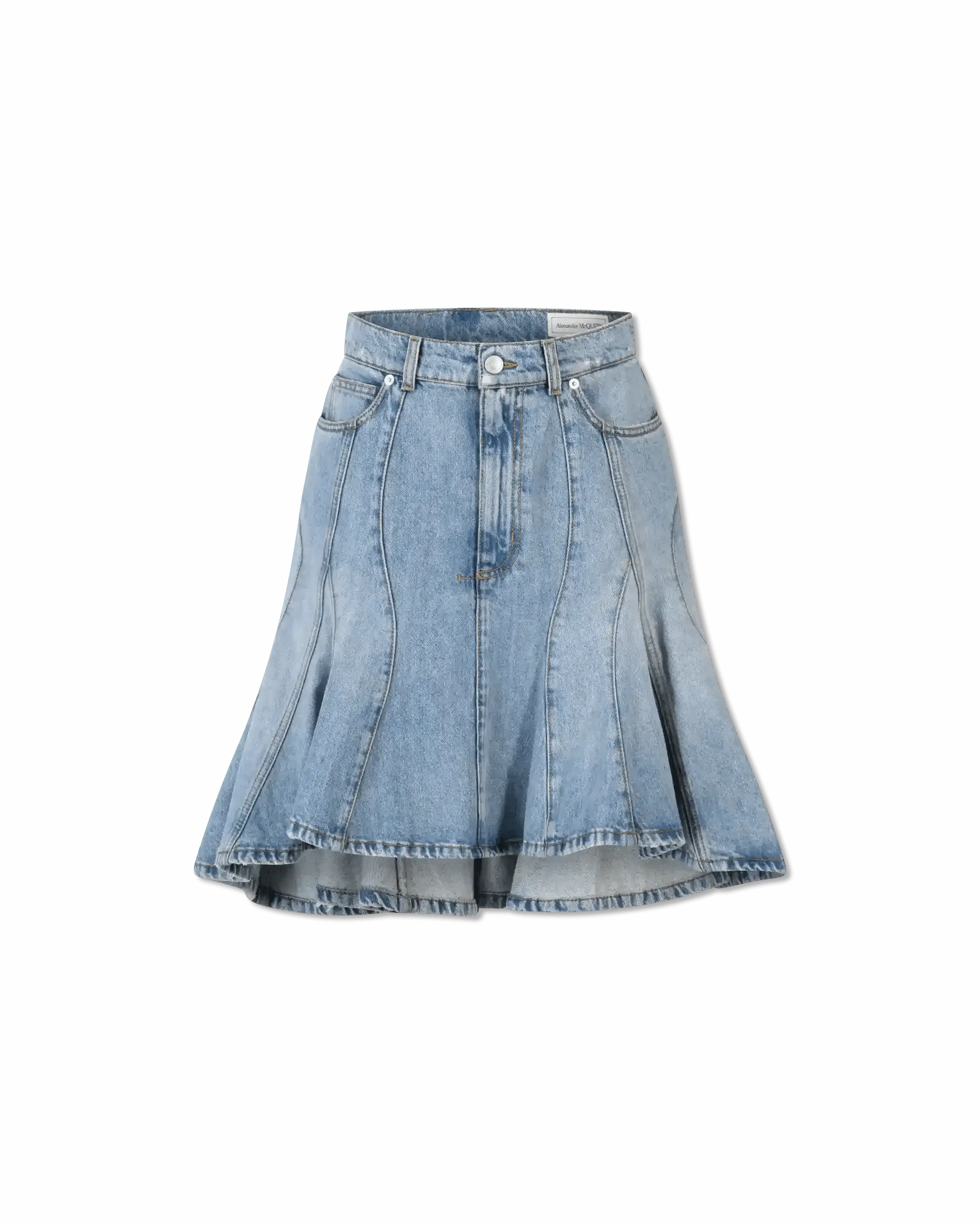High-Low Organic Denim Skirt