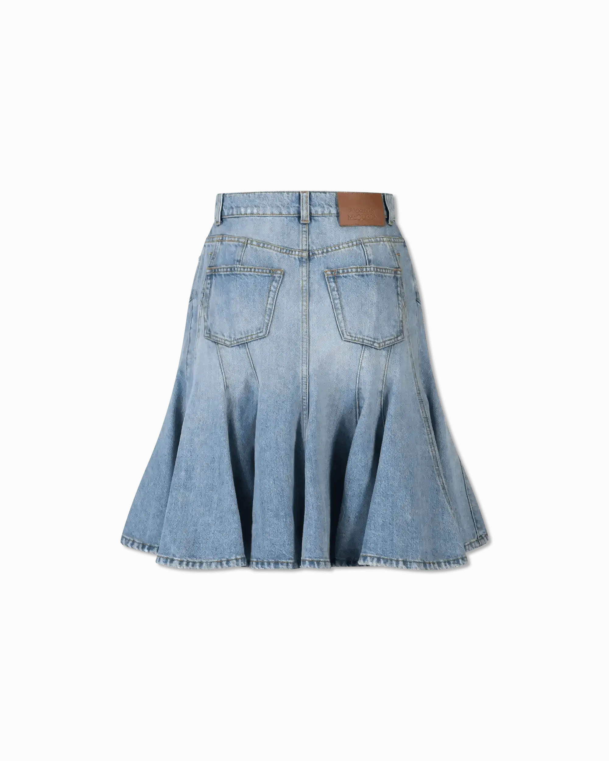 High-Low Organic Denim Skirt