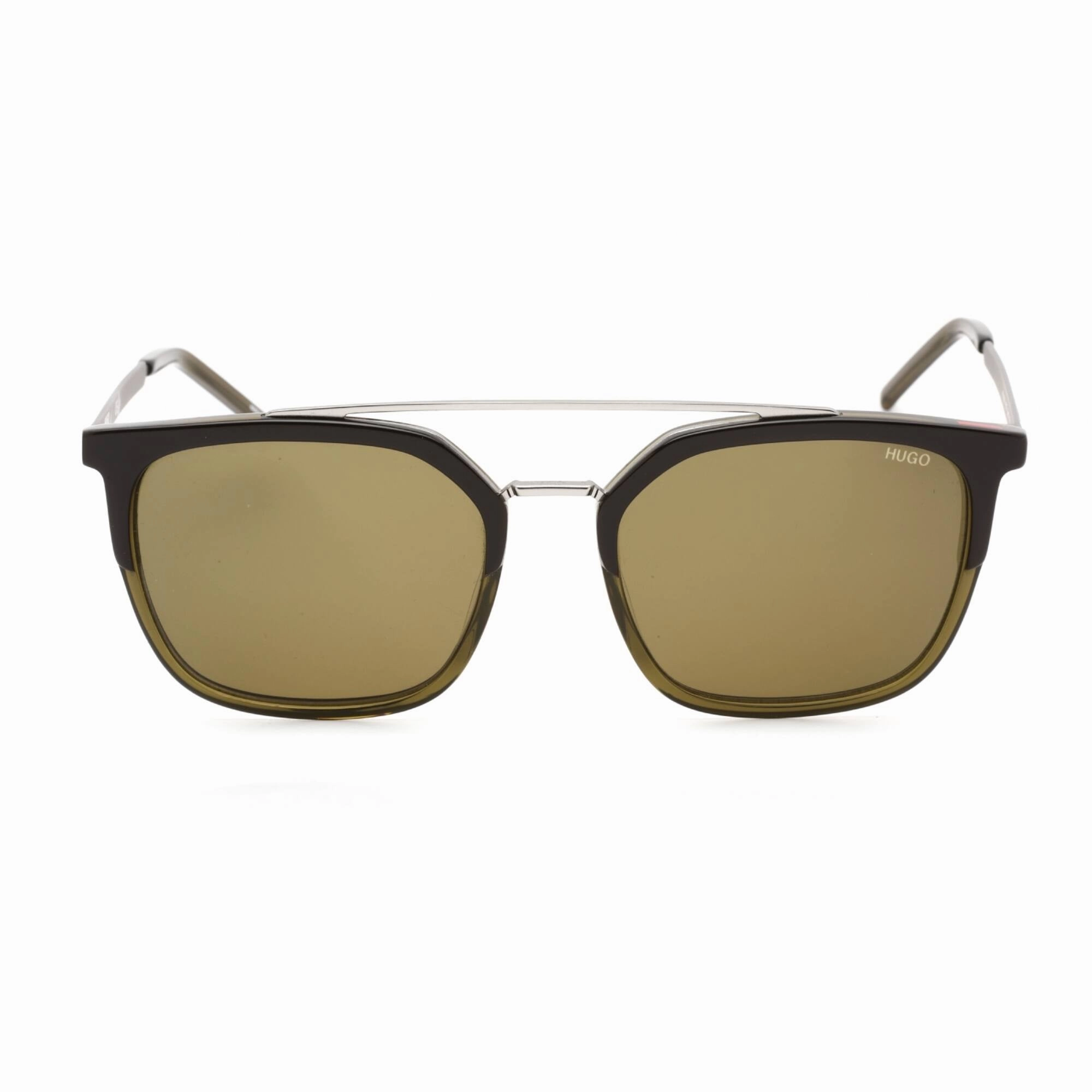 Hugo Men's Sunglasses - Brown Khaki Pilot Full Rim Plastic Frame | HG 1124/S 0IFI QT