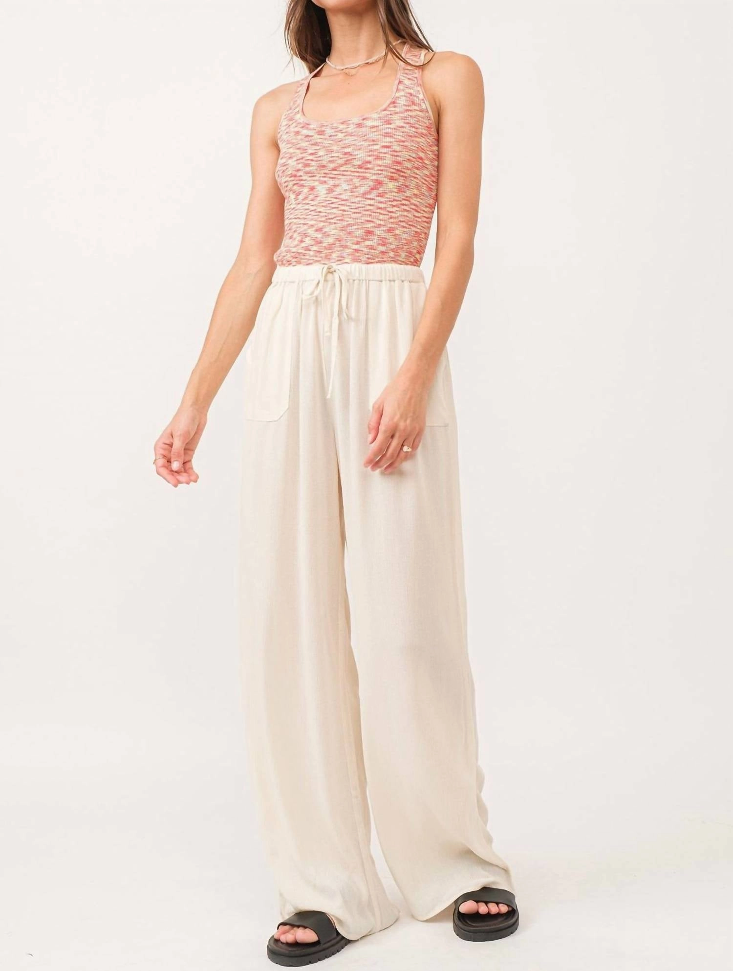Indira Cross Back Tank Top In Infra Red Spacedye
