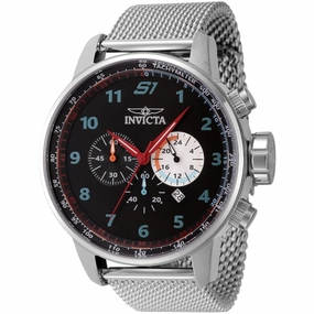 Invicta Men's Chrono Watch - S1 Rally Black Dial Silver Tone Mesh Bracelet | 44947